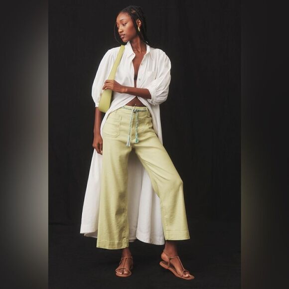 Anthropologie Pants - The Colette Cropped Wide-Leg Pants by Maeve: Linen Edition Size 31